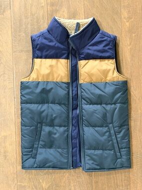 Carter's Navy Lined Sherpa Jacket with Tan Sherpa